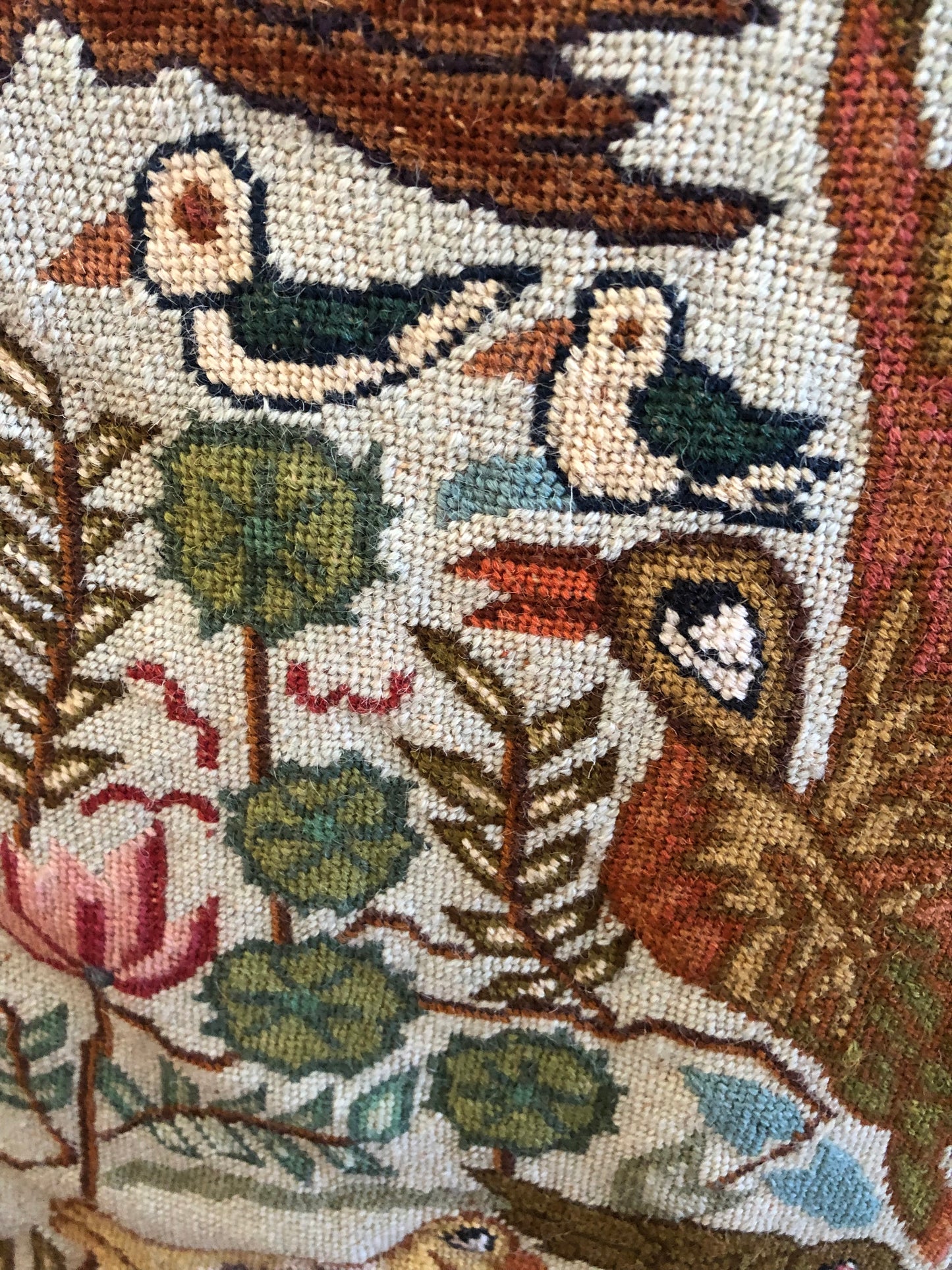 Vintage handmade needlepoint tapestry