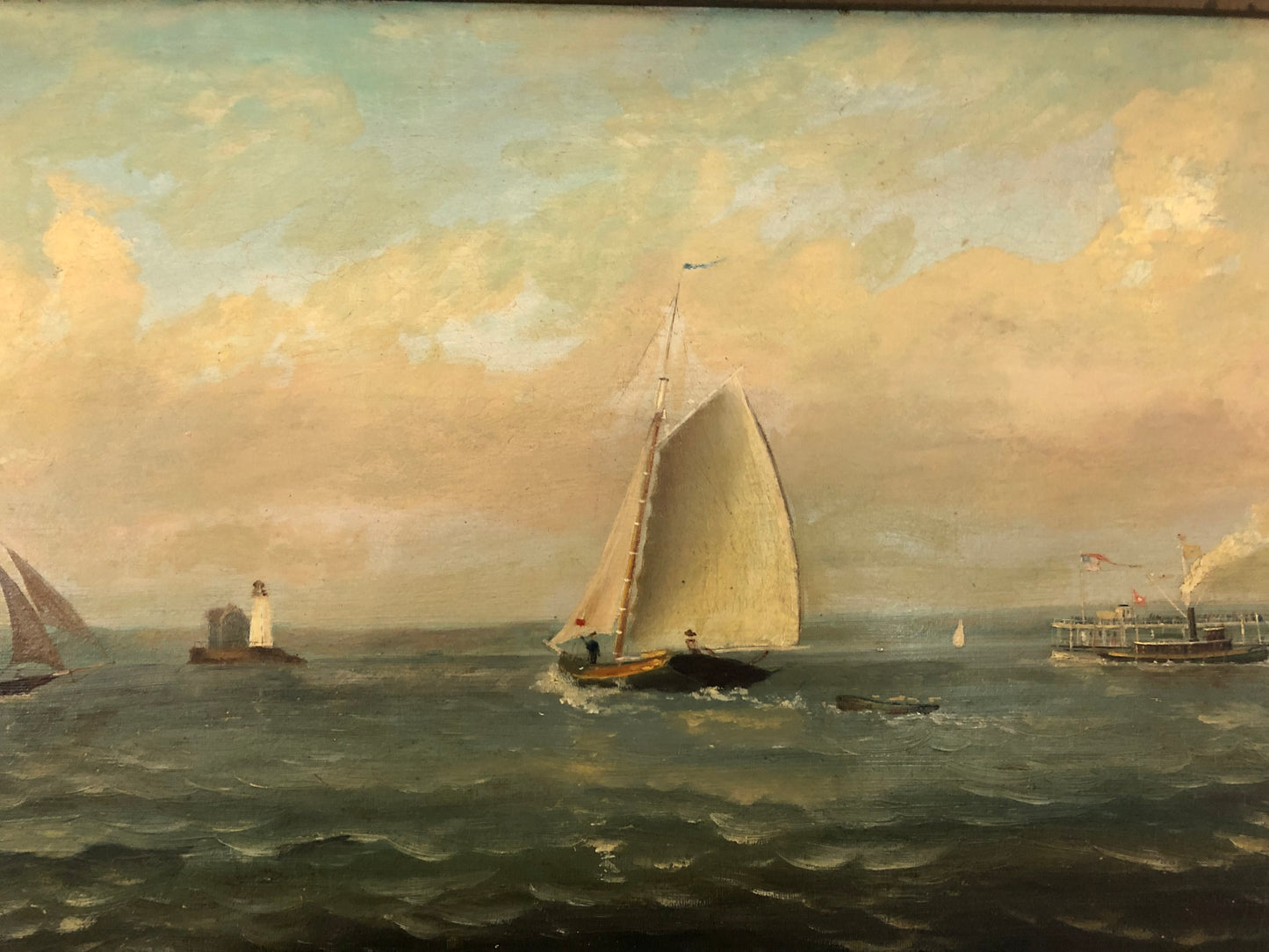 Antique Original Oil on Board Landscape Painting Signed F.W. Pulling 1889