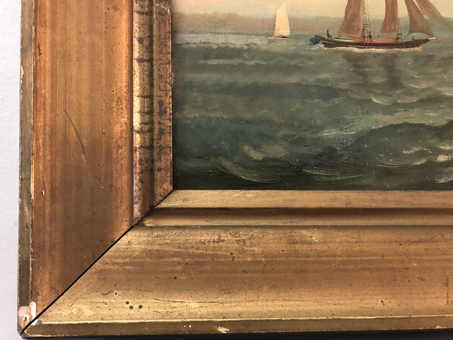 Antique Original Oil on Board Landscape Painting Signed F.W. Pulling 1889